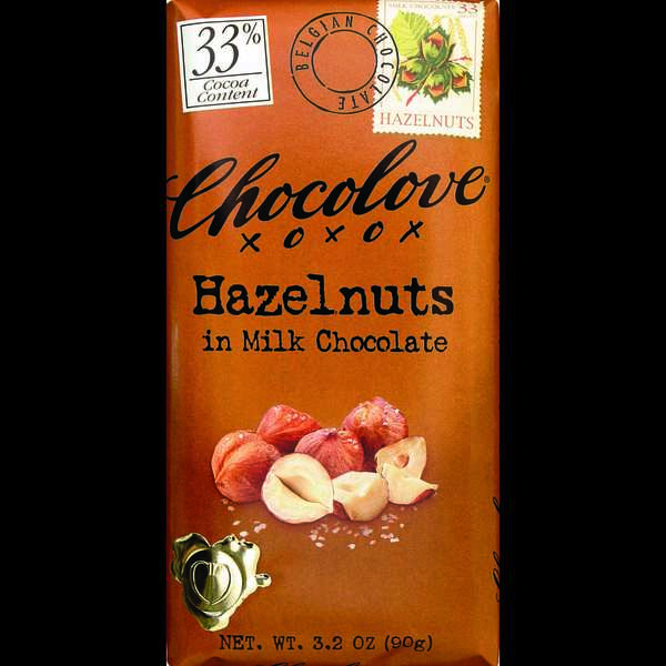 Chocolove Chocolove Hazelnut Milk Chocolate Bar 3.2 oz. Bar, PK144 132